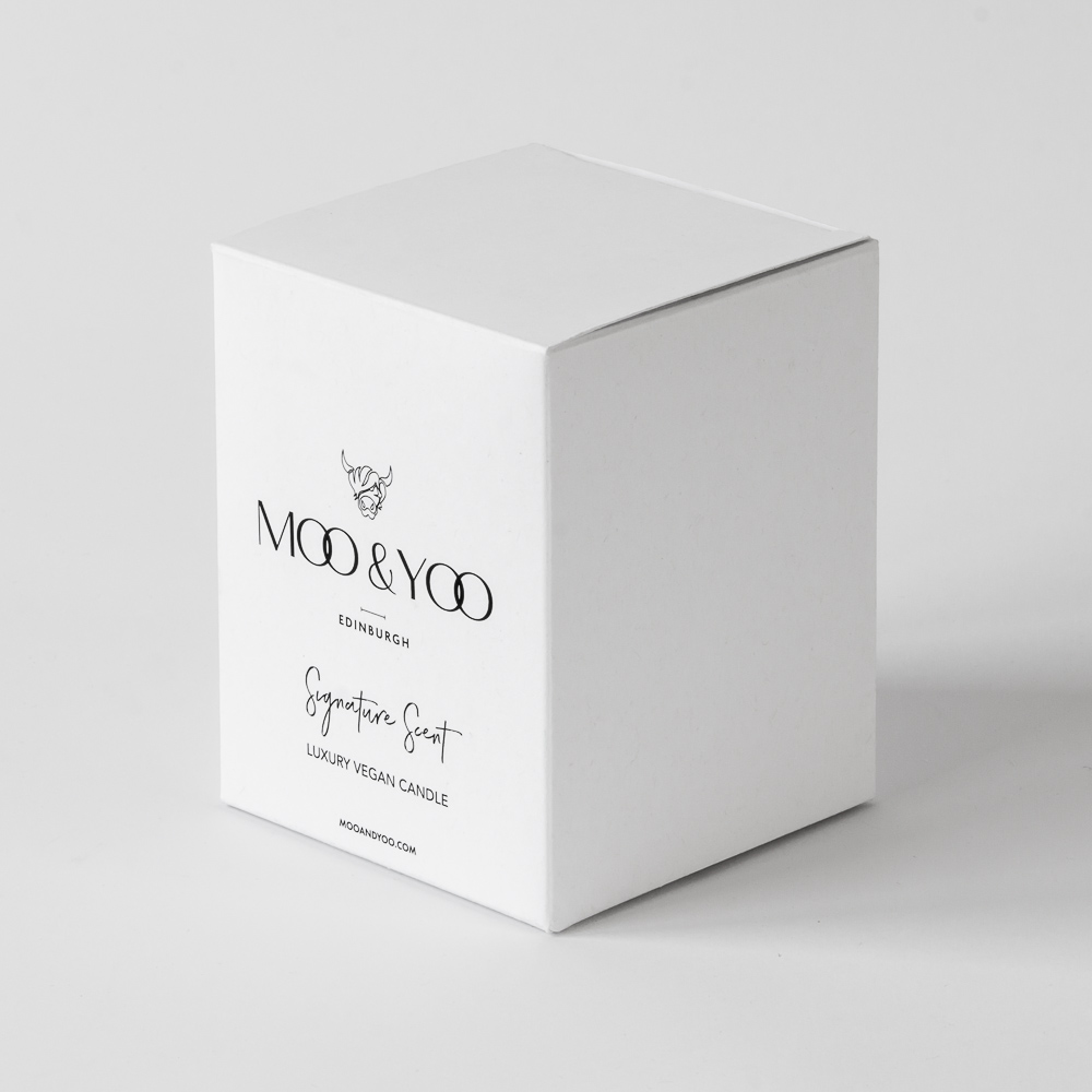Product photography of candle box
