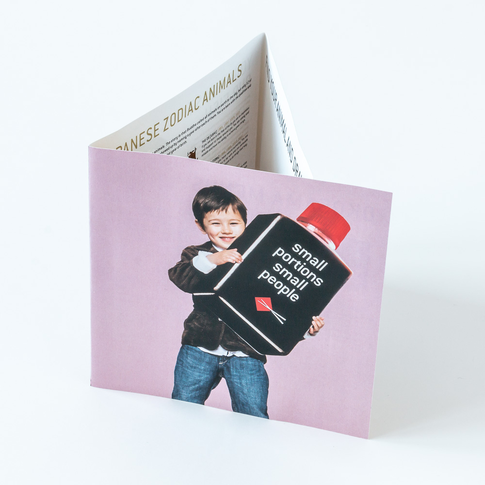 Product photography of trifold printed leaflet